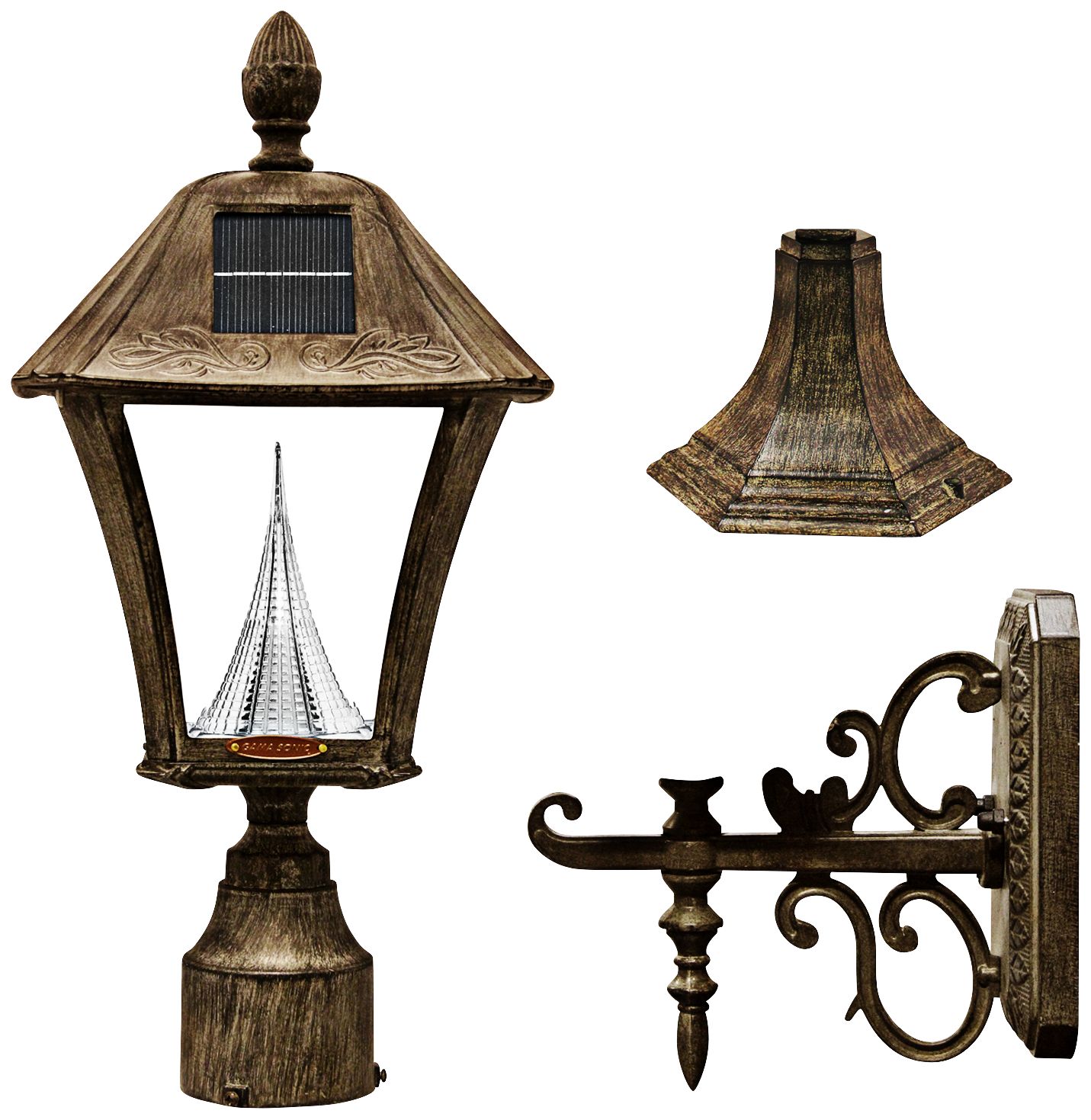 Baytown Solar 6000K 2-Watt LED Bronze Post Light