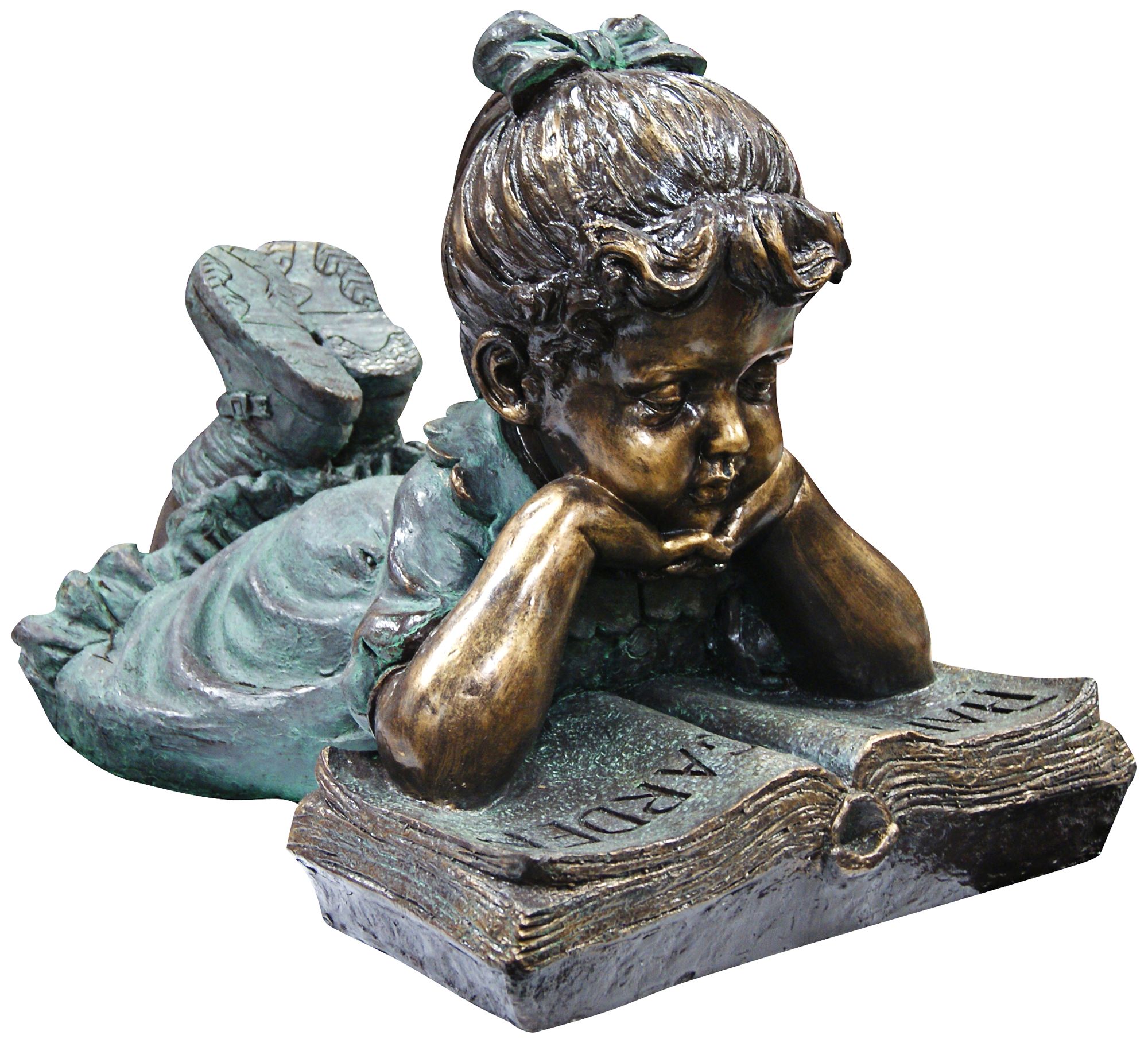 Girl Reading 16" High Outdoor Statue