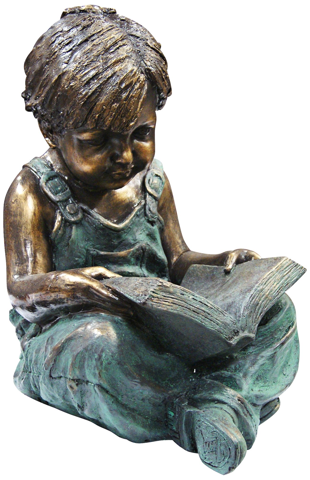 Boy Reading 19" High Outdoor Statue