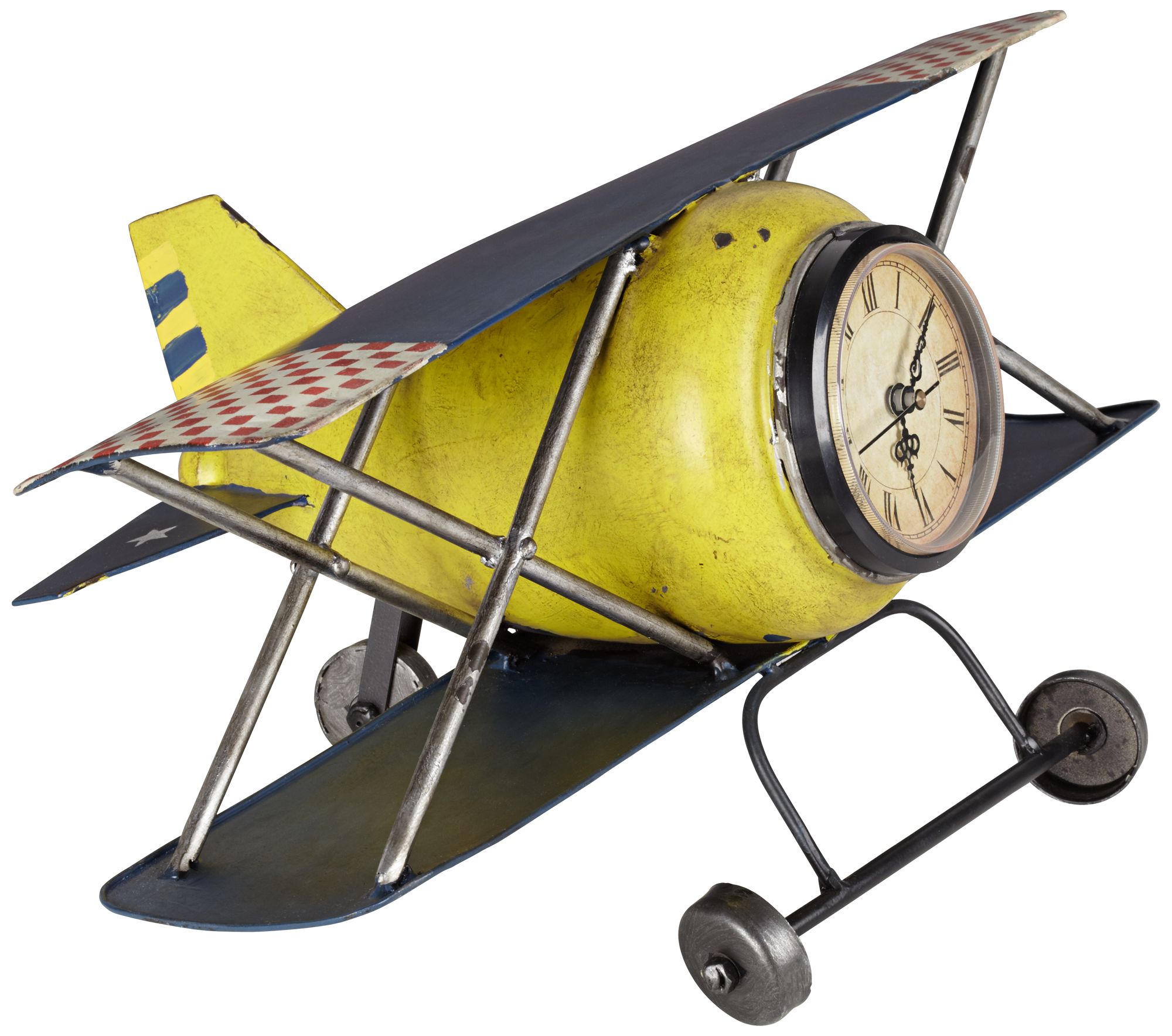 Wright Classic 15" Wide Yellow Airplane Clock