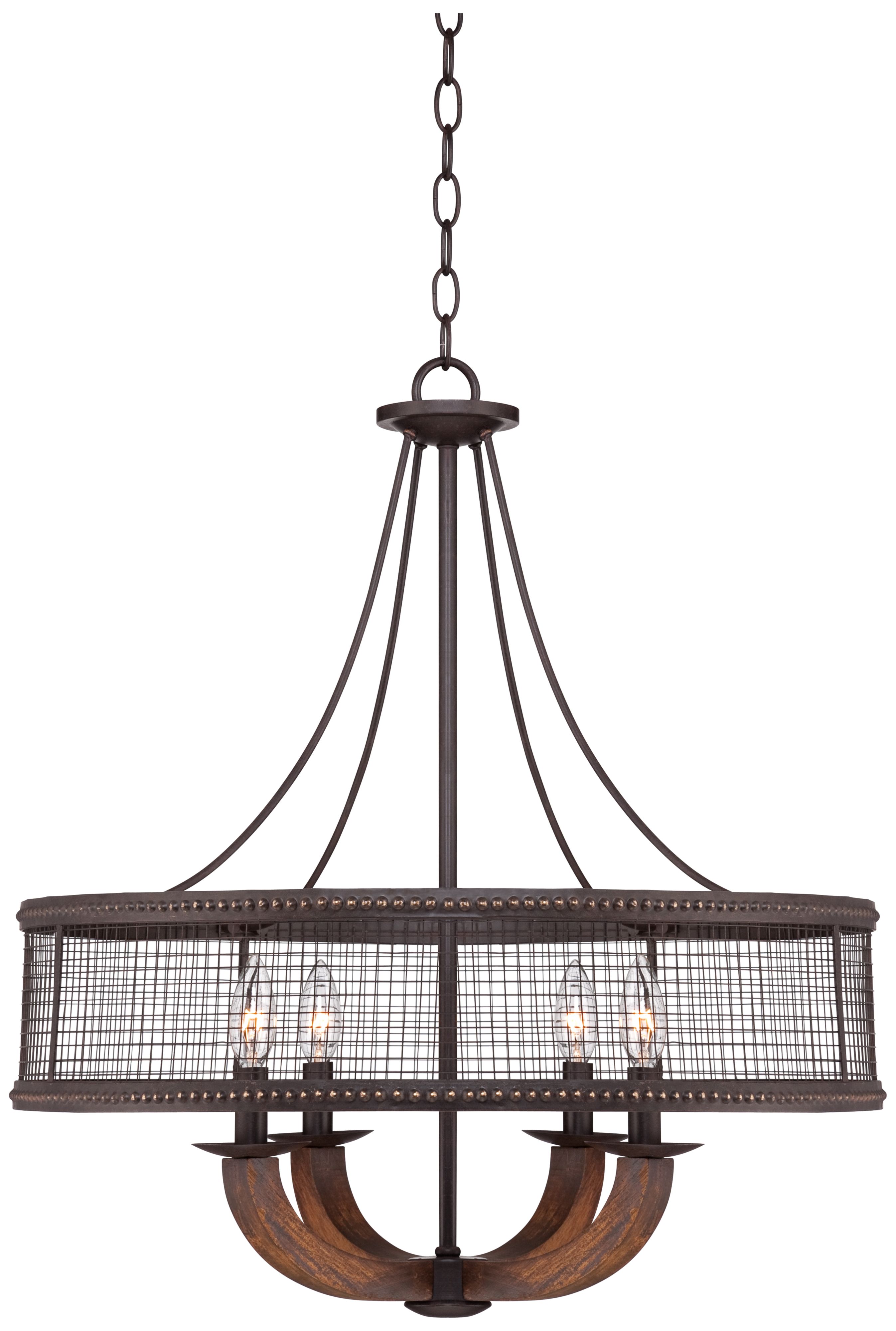 Frankton Industrial 22" Wide Bronze Chandelier 2R744 Lamps Plus