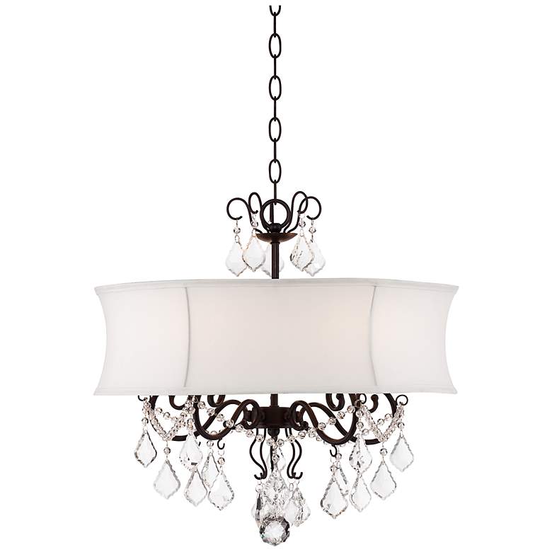 Zula White Shade 22&quot; Wide Crystal Chandelier