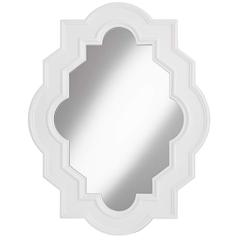 White Casbah 45&quot; High Decorative Wall Mirror