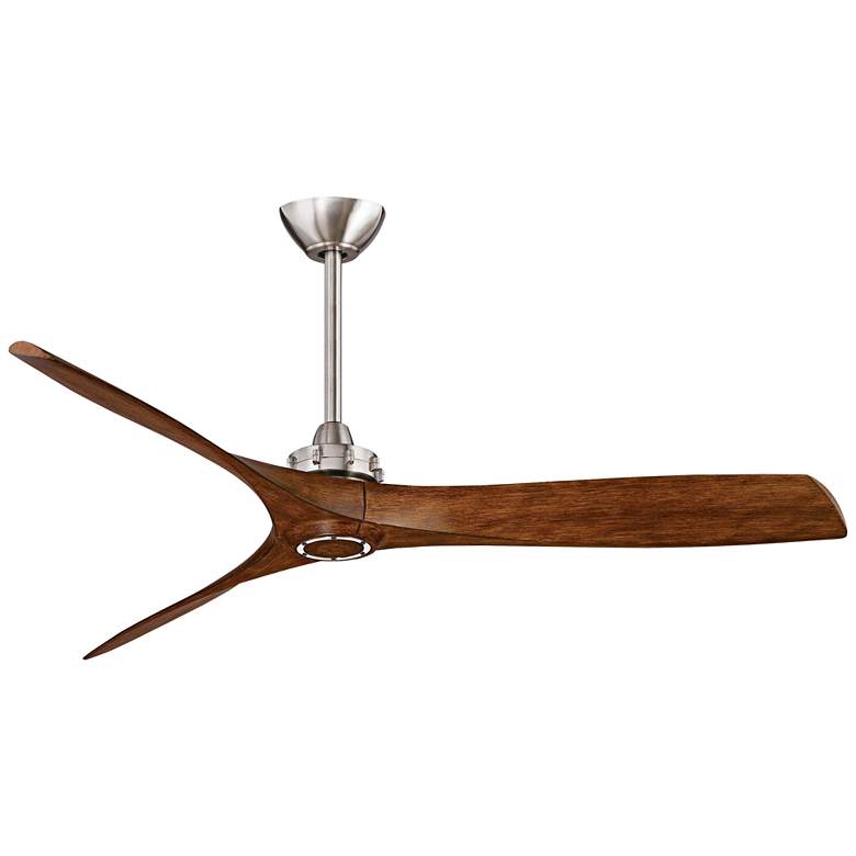 Image 2 60" Aviation Brushed Nickel and Koa Ceiling Fan with Remote Control