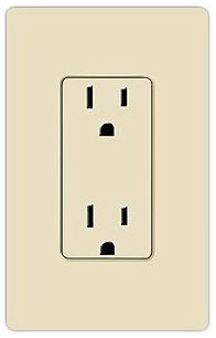 Lutron Claro 15A receptable Light Almond
