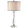 Aline Traditional Crystal Table Lamp with Gray Shade