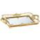 Gilda 13" Wide Soft Pink and Gold Mirrored Tray