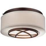 City Club 15&quot; Wide Brushed Bronze Flushmount Ceiling Light