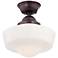 Schoolhouse Style 13 3/4" Wide Brushed Bronze Ceiling Light