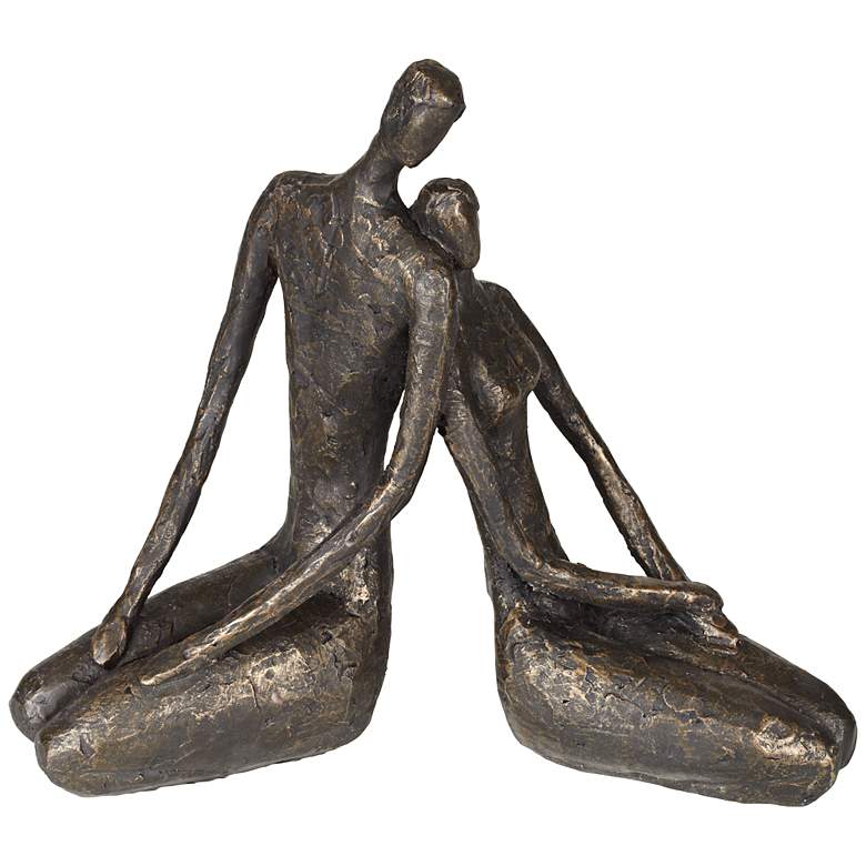 Image 2 Loving Couple 11 1/2" Wide Bronze Sculpture
