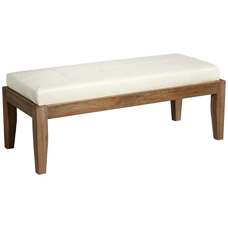 Pablo Ivory Bonded Leather Bench