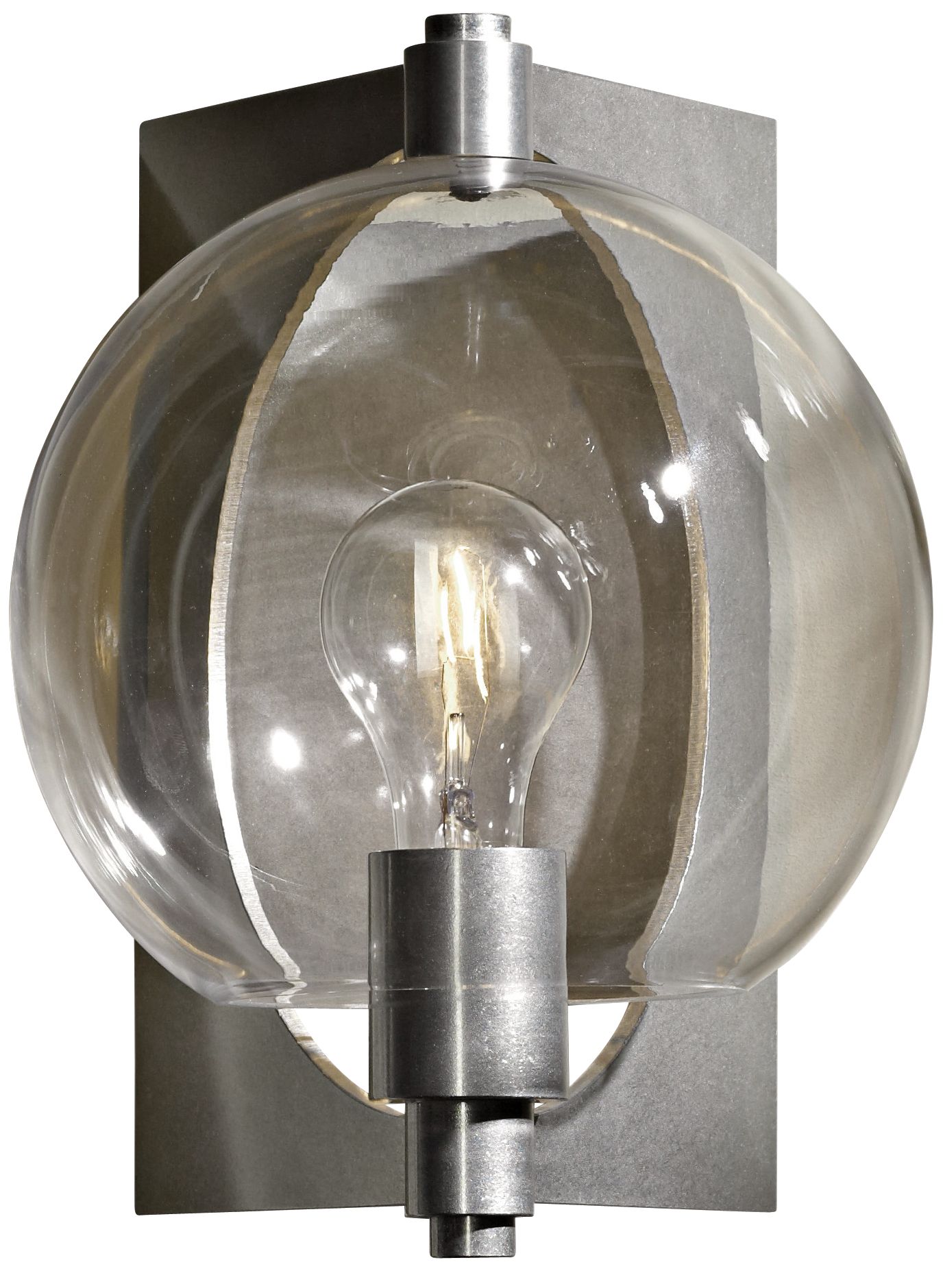 Hubbardton Forge Pluto Globe Glass Platinum Wall Sconce