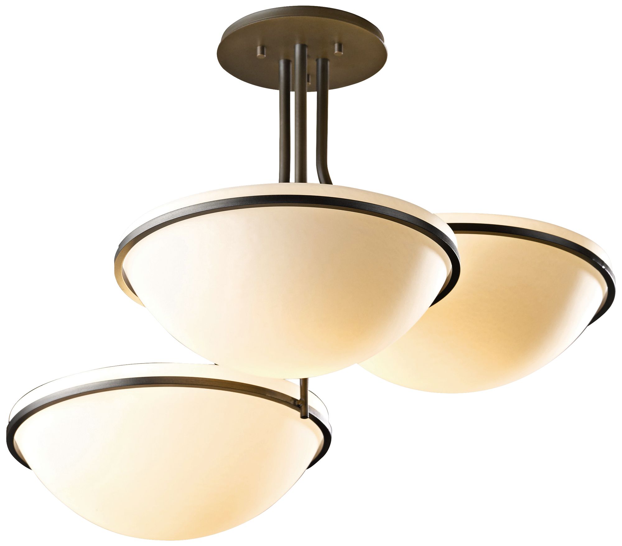 Hubbardton Forge Moonband Smoke 3-Light Ceiling Fixture