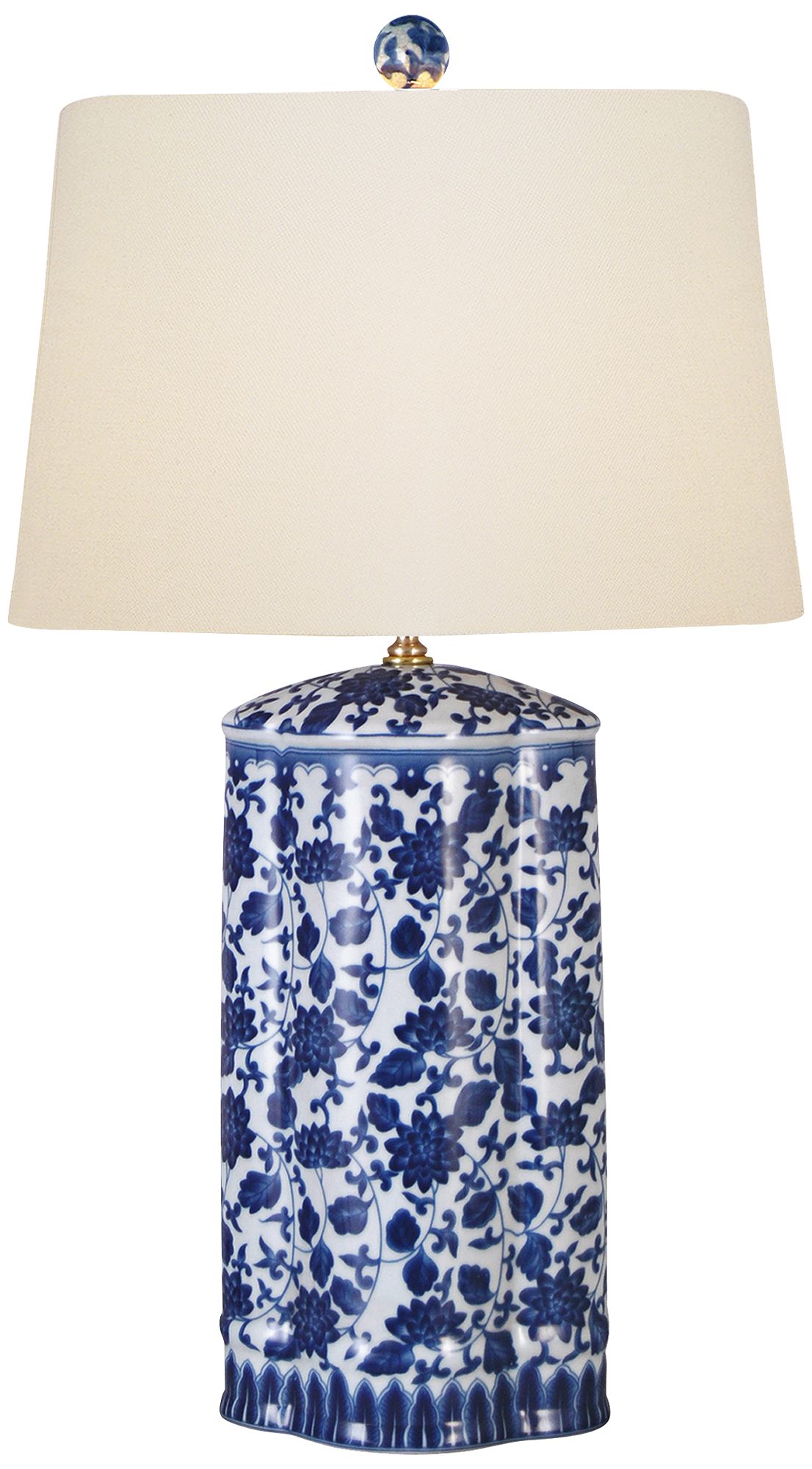 Floral Blue And White Jar Table Lamp