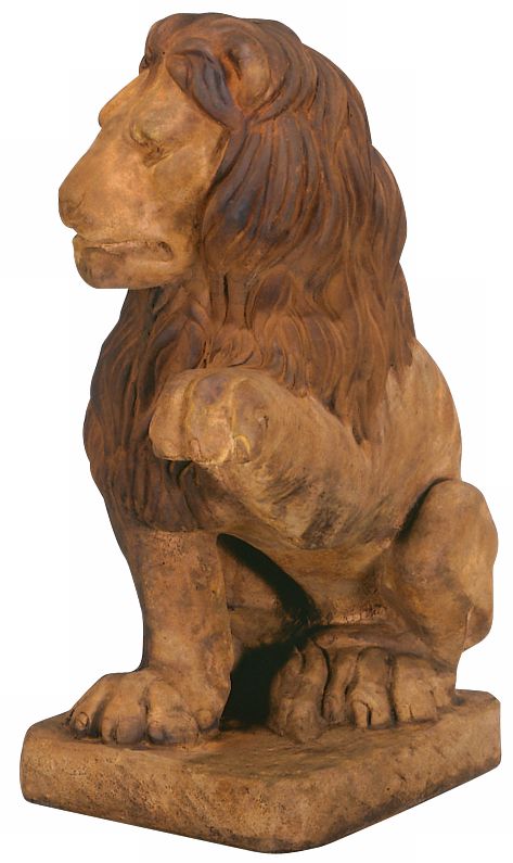 Henri Studio Lion (Left Paw Up) 24" High Garden Sculpture