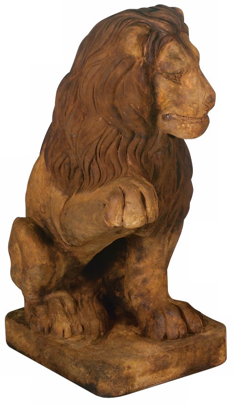 Henri Studio Lion (Right Paw Up) 24" High Garden Sculpture