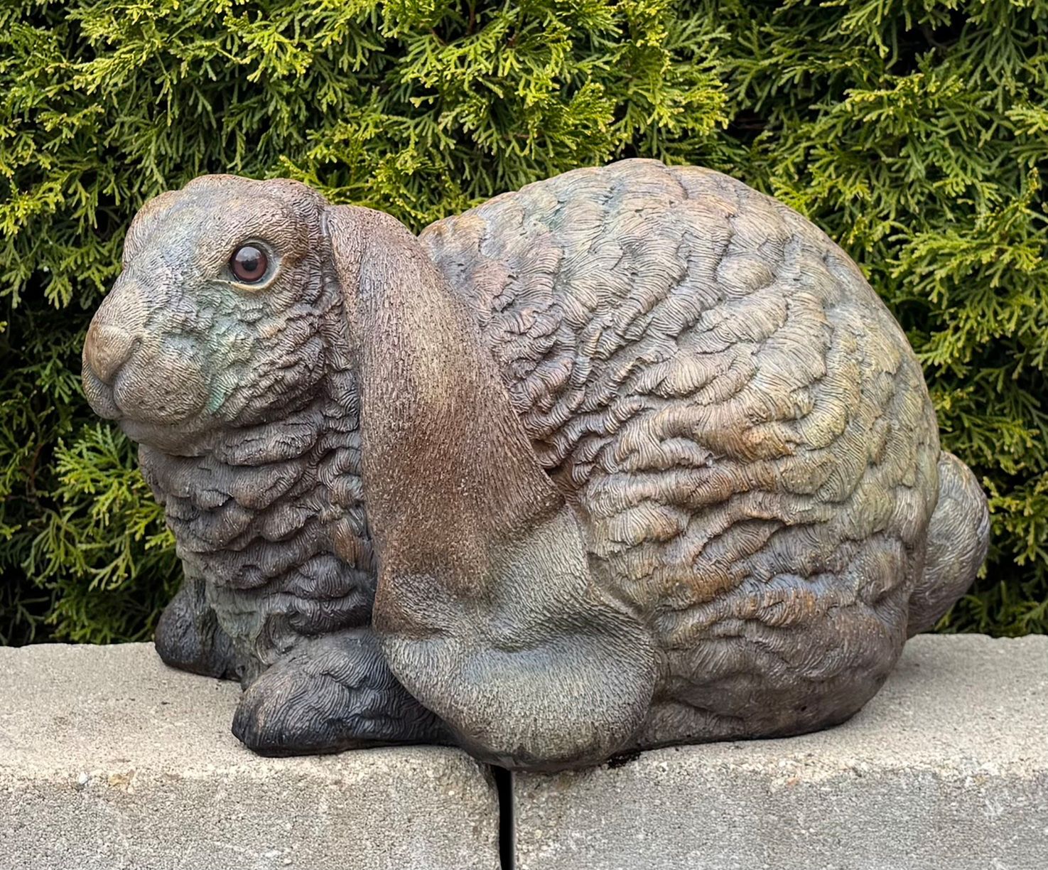 Henri Studio Crouched Rabbit 10" Wide Garden Accent