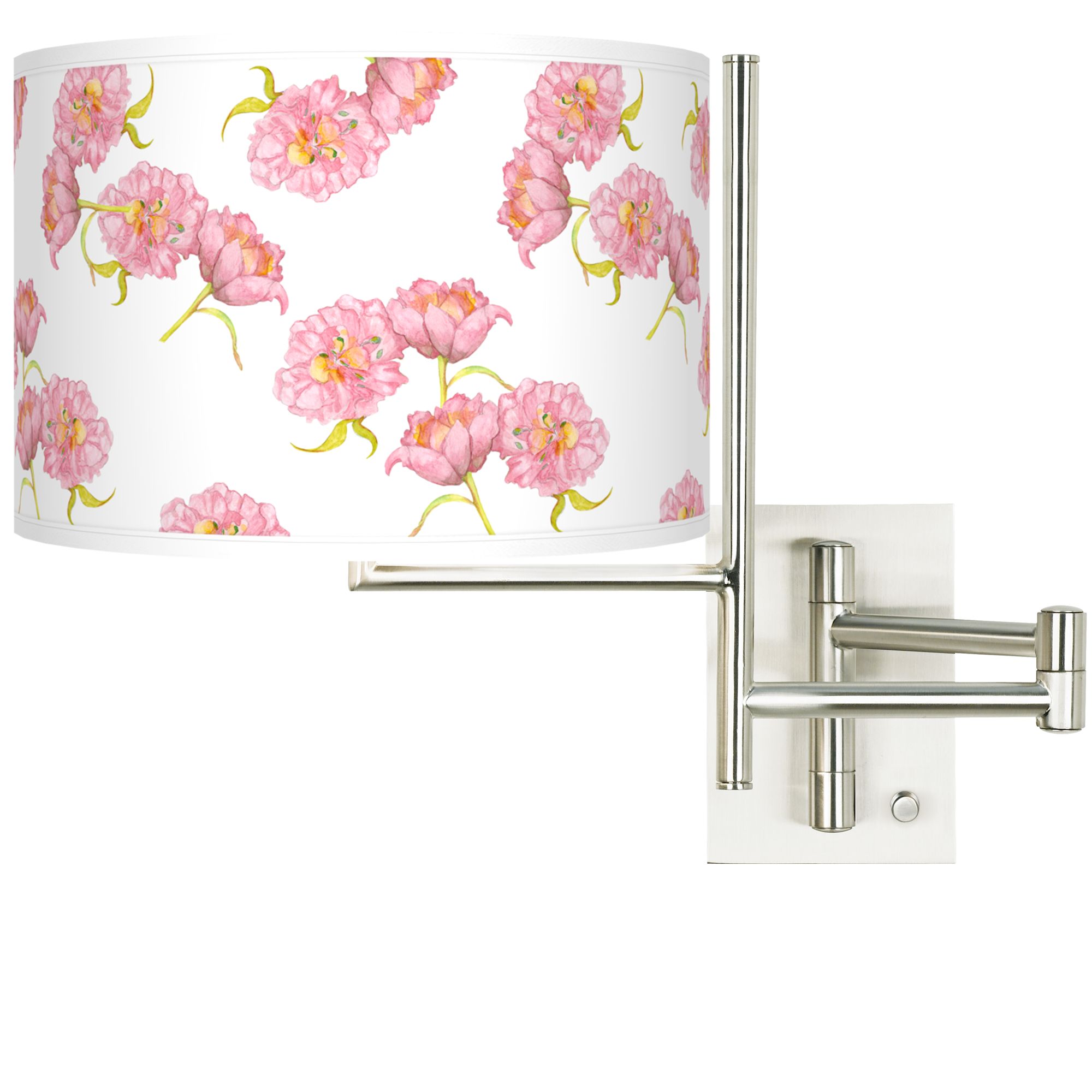 Tempo Pretty Peonies Plug-in Swing Arm Wall Lamp
