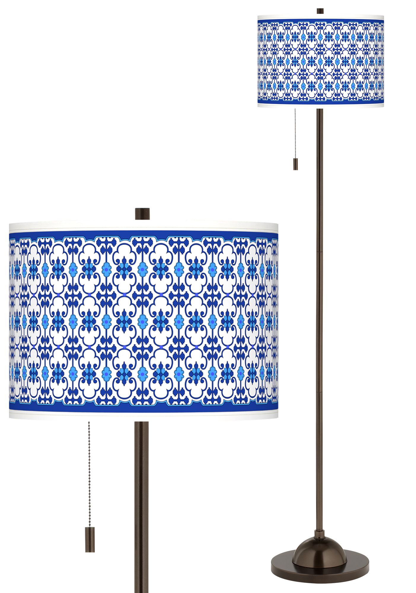 Indigo Path Giclee Glow Bronze Club Floor Lamp