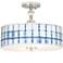 Blue Mist Giclee 16" Wide Semi-Flush Ceiling Light