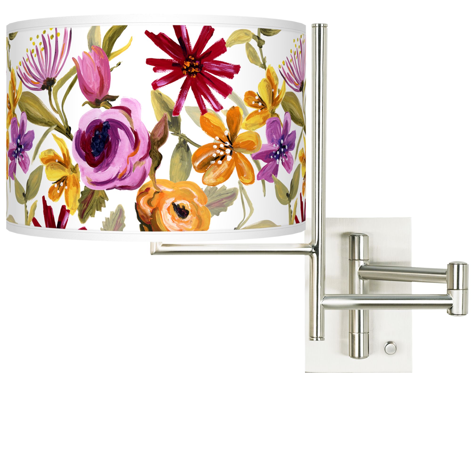 Tempo Bountiful Blooms Plug-in Swing Arm Wall Lamp