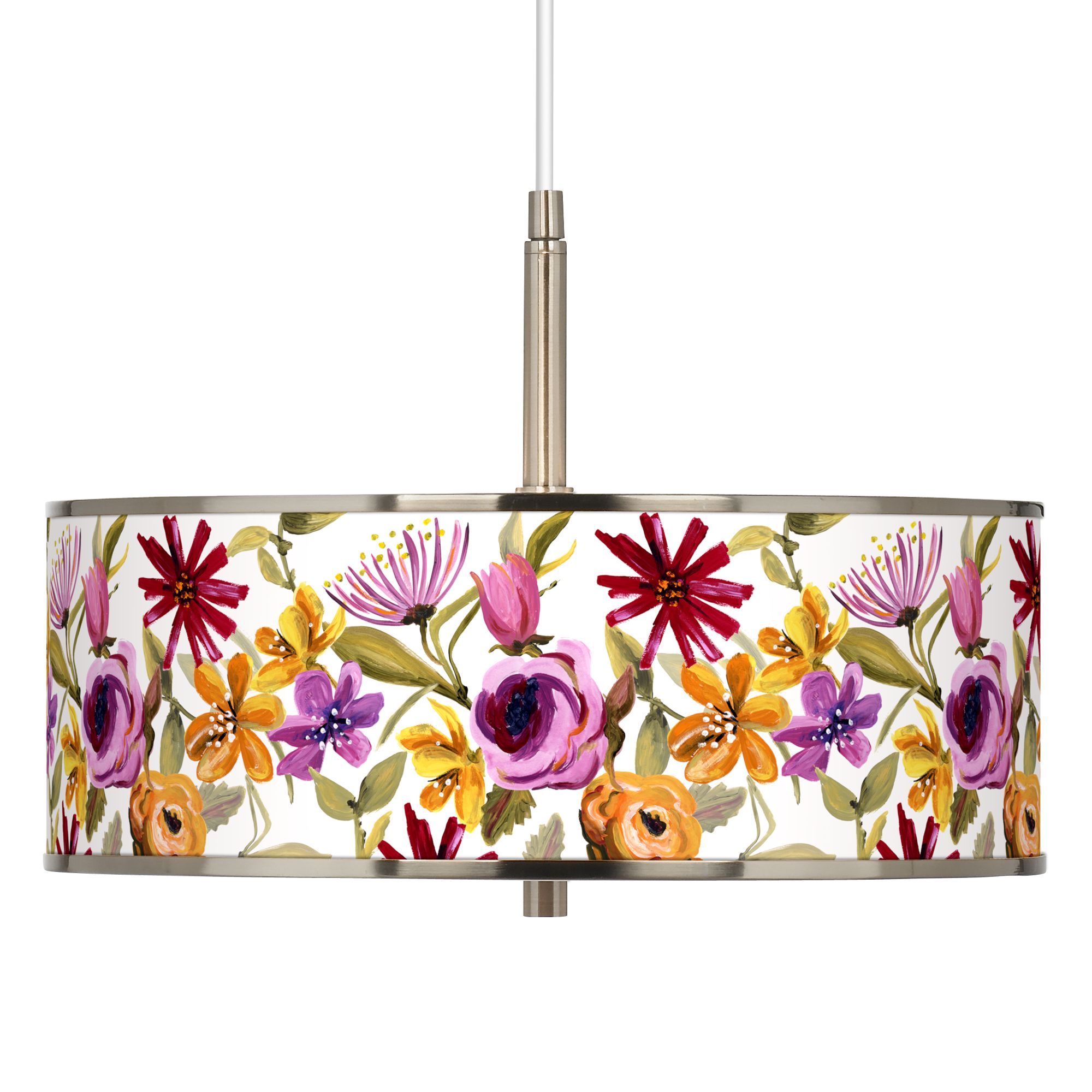Bountiful Blooms Giclee Glow 16" Wide Pendant Light