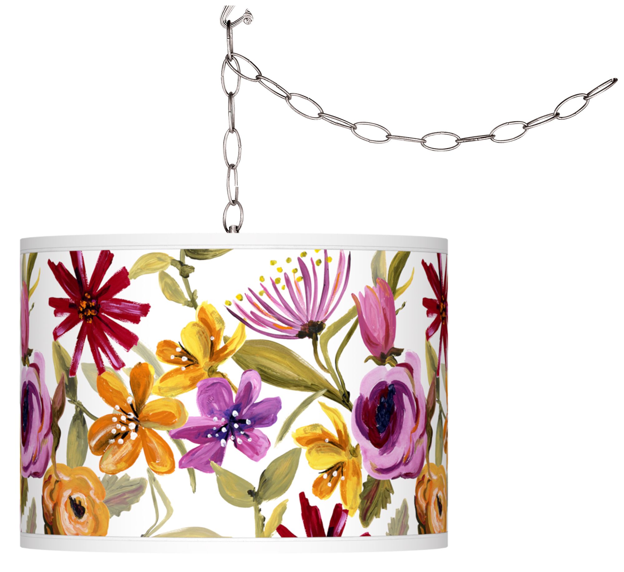 Bountiful Blooms Giclee Glow Plug-In Swag Pendant