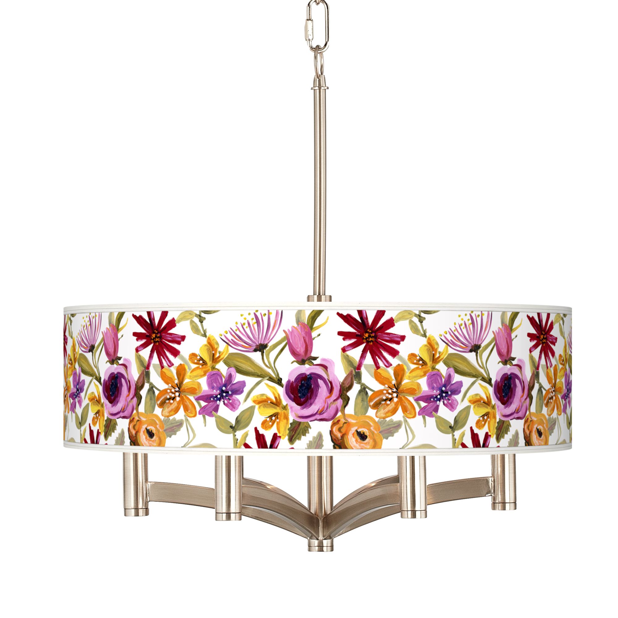 Bountiful Blooms Ava 6-Light Nickel Pendant Chandelier