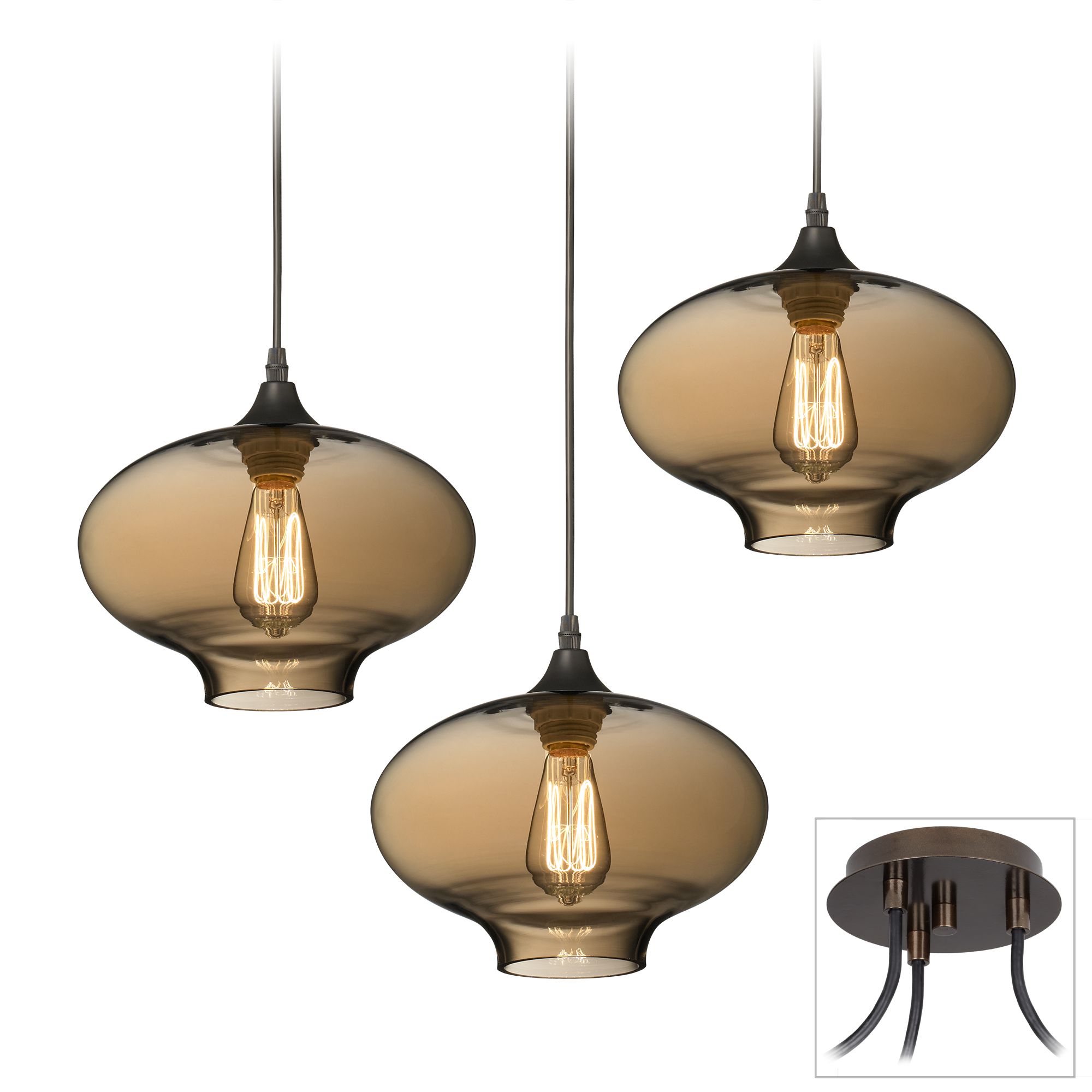 Possini Euro Engels Bronze 3-Light Swag Pendant