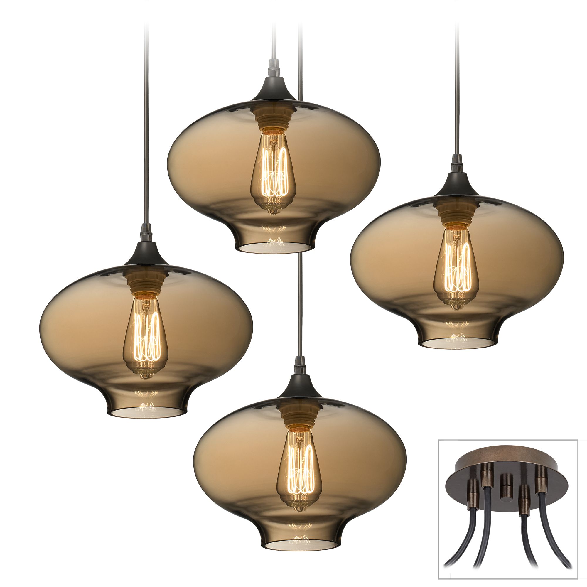 Possini Euro Engels Bronze 4-Light Swag Pendant