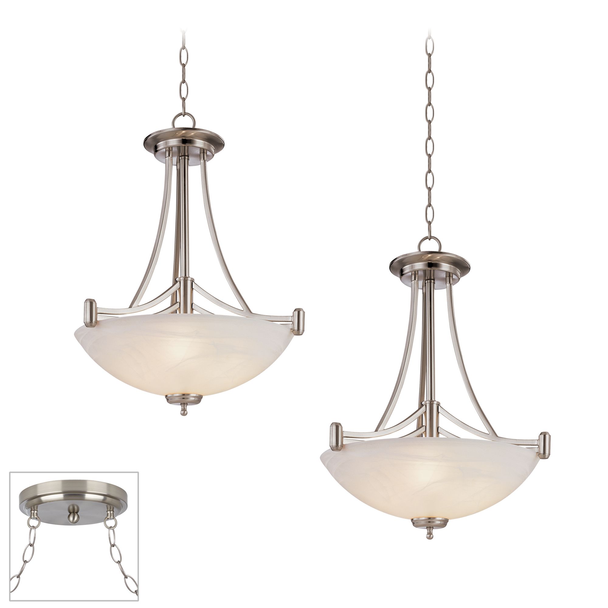 Kathy Ireland Deco Scale Nickel 2-Light Swag Chandelier