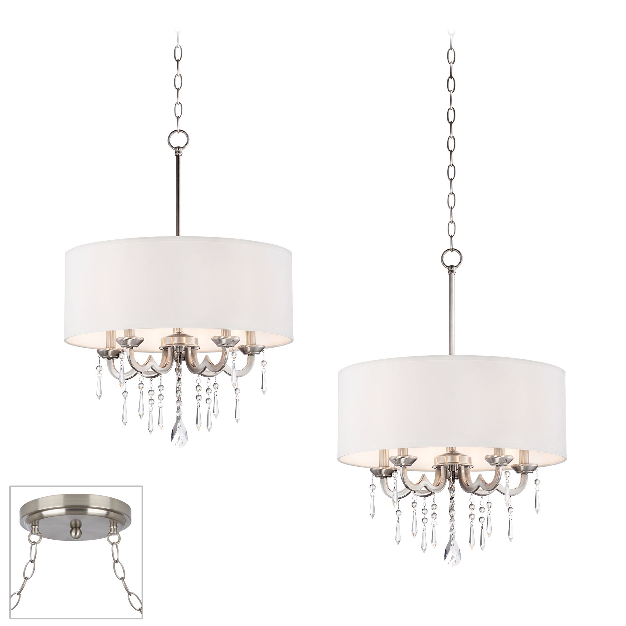 Georgiana Brushed Nickel 2-Light Swag Chandelier