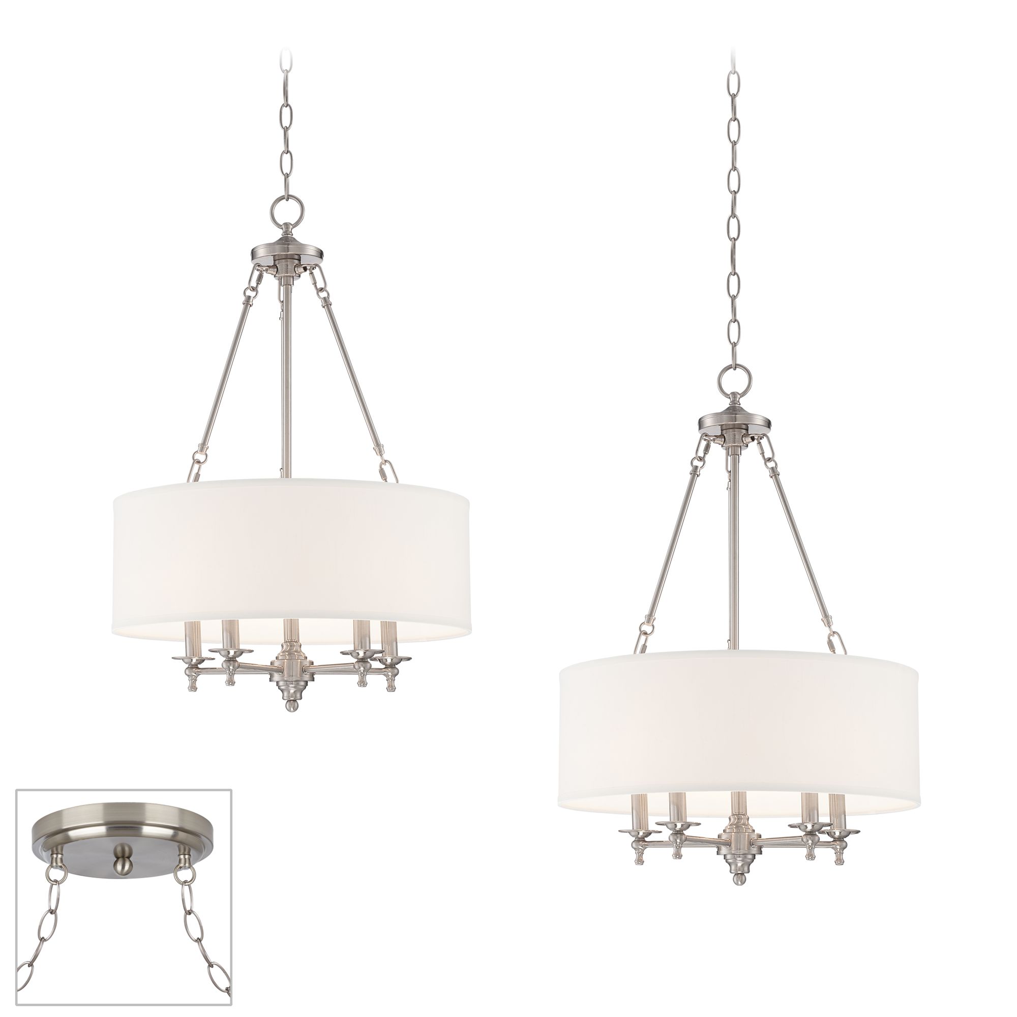 Possini Euro Kinney Brushed Nickel 2-Light Swag Chandelier