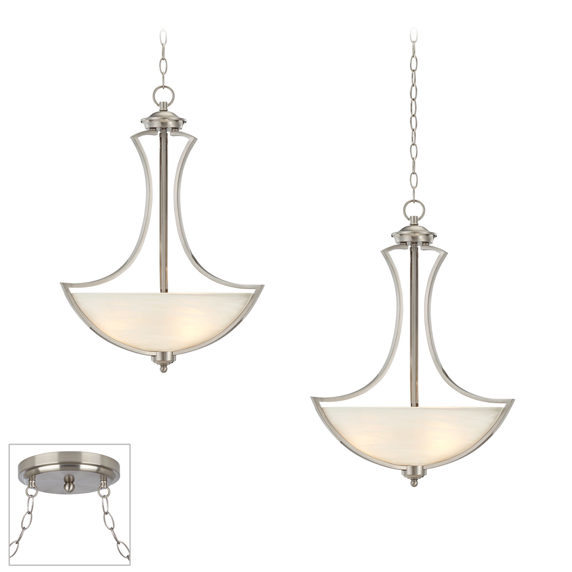 Possini Euro Milbury Brushed Nickel 2-Light Swag Chandelier