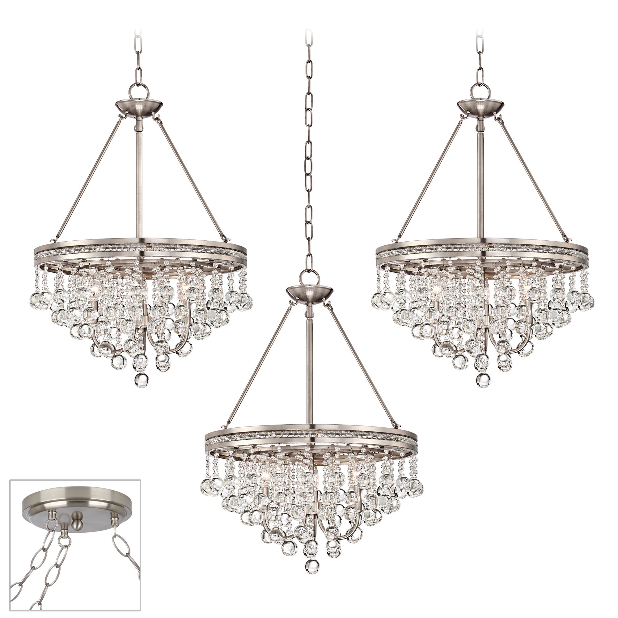 Regina Brushed Nickel 3Light Swag Chandelier 30N11 Lamps Plus