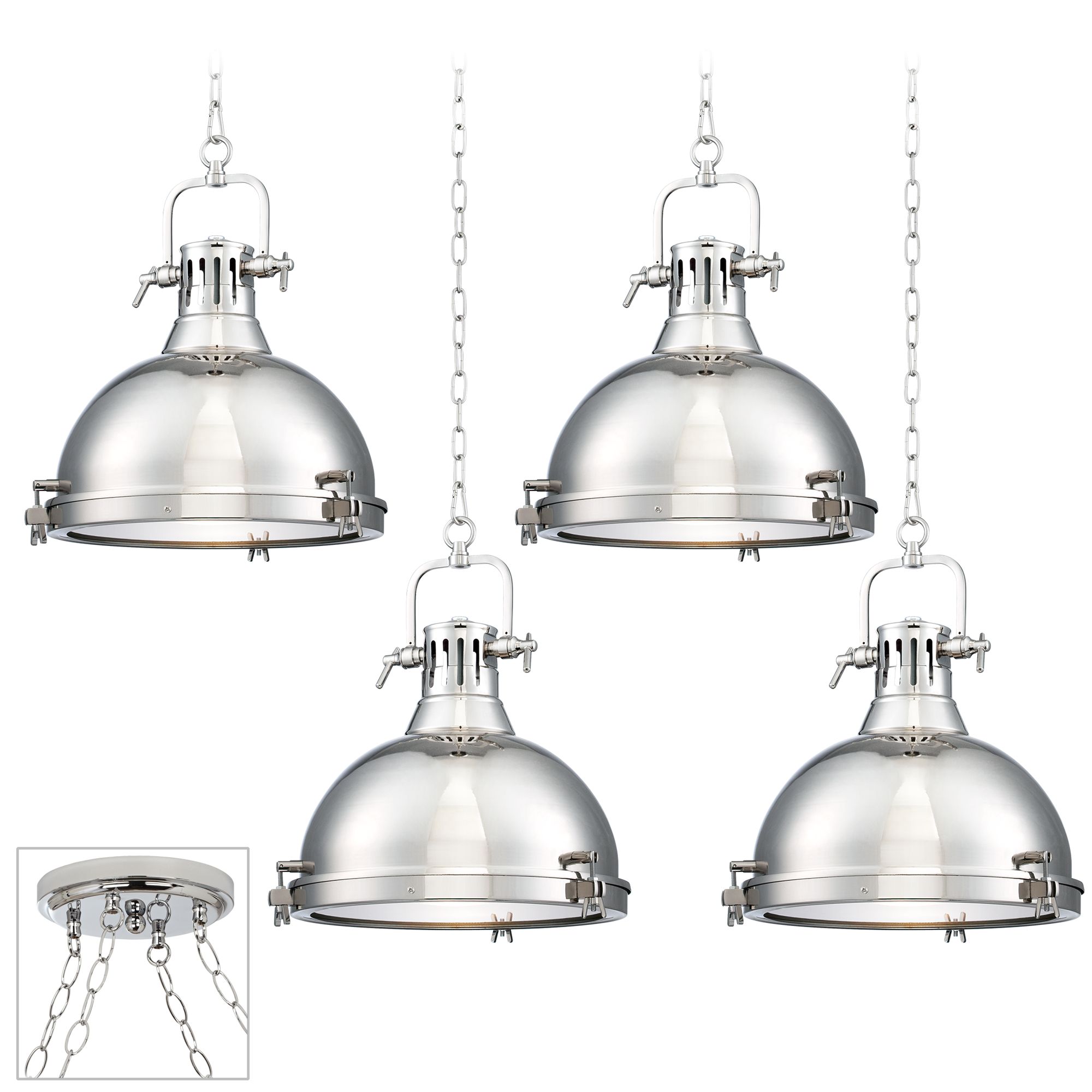 Possini Euro Arlo Chrome 4-Light Swag Chandelier