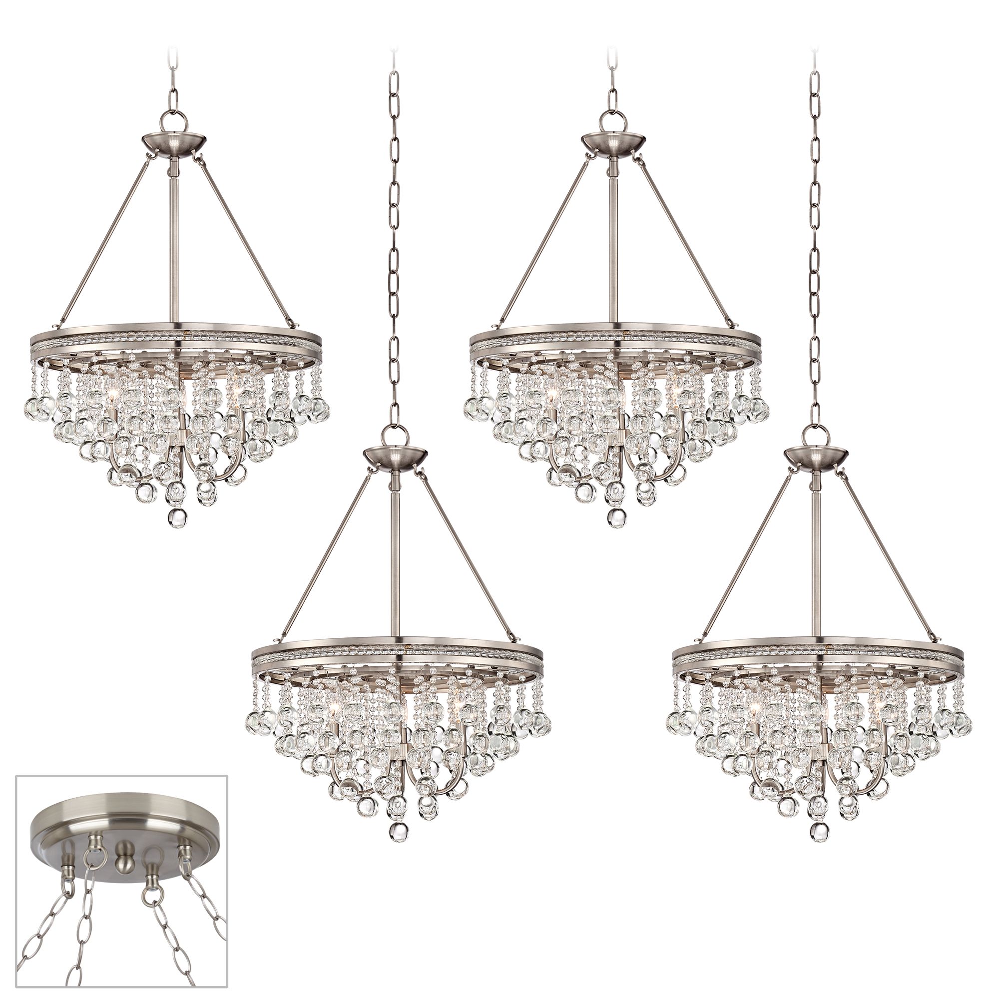 Regina Brushed Nickel 4-Light Swag Chandelier