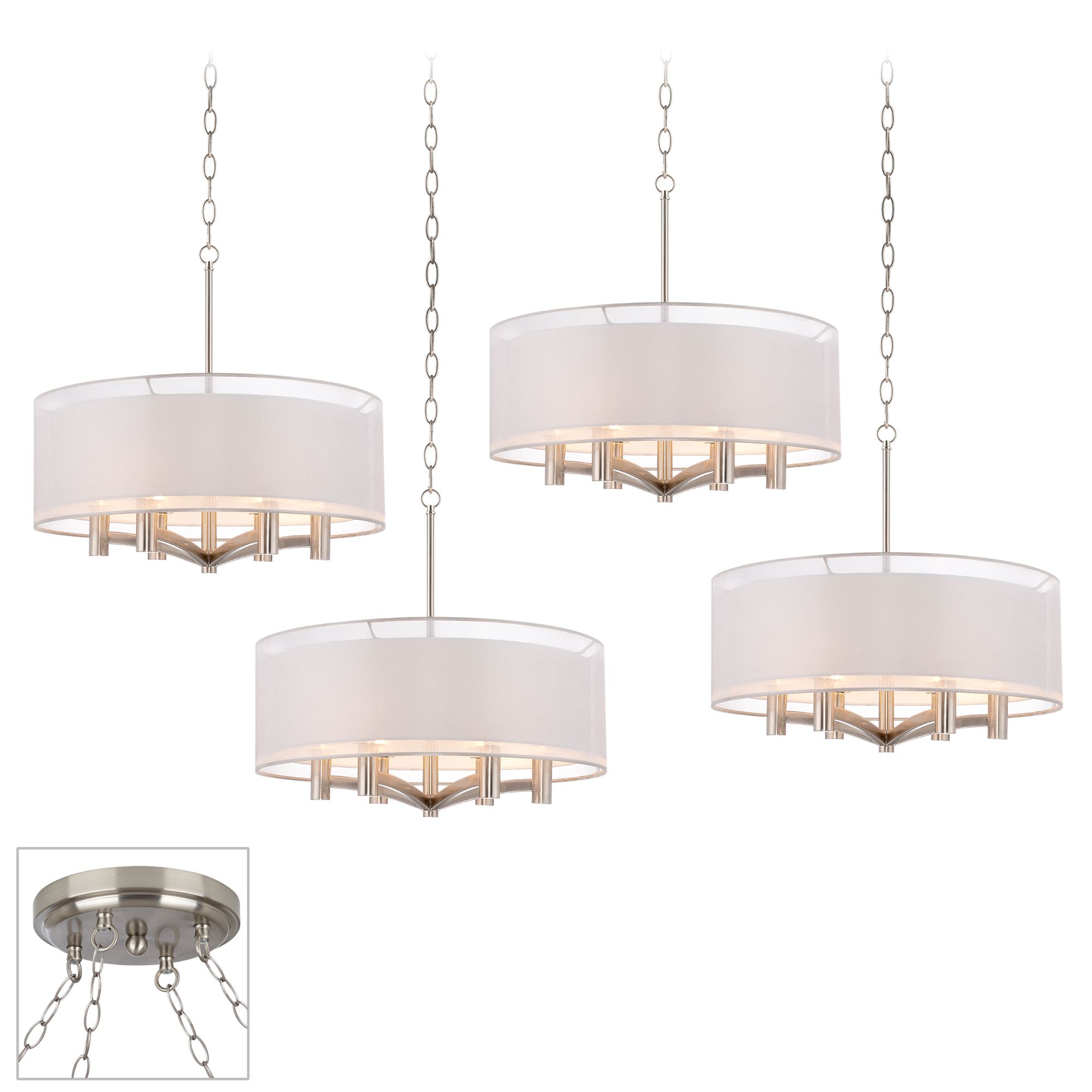 Possini Euro Caliari Brushed Nickel 4-Light Swag Chandelier