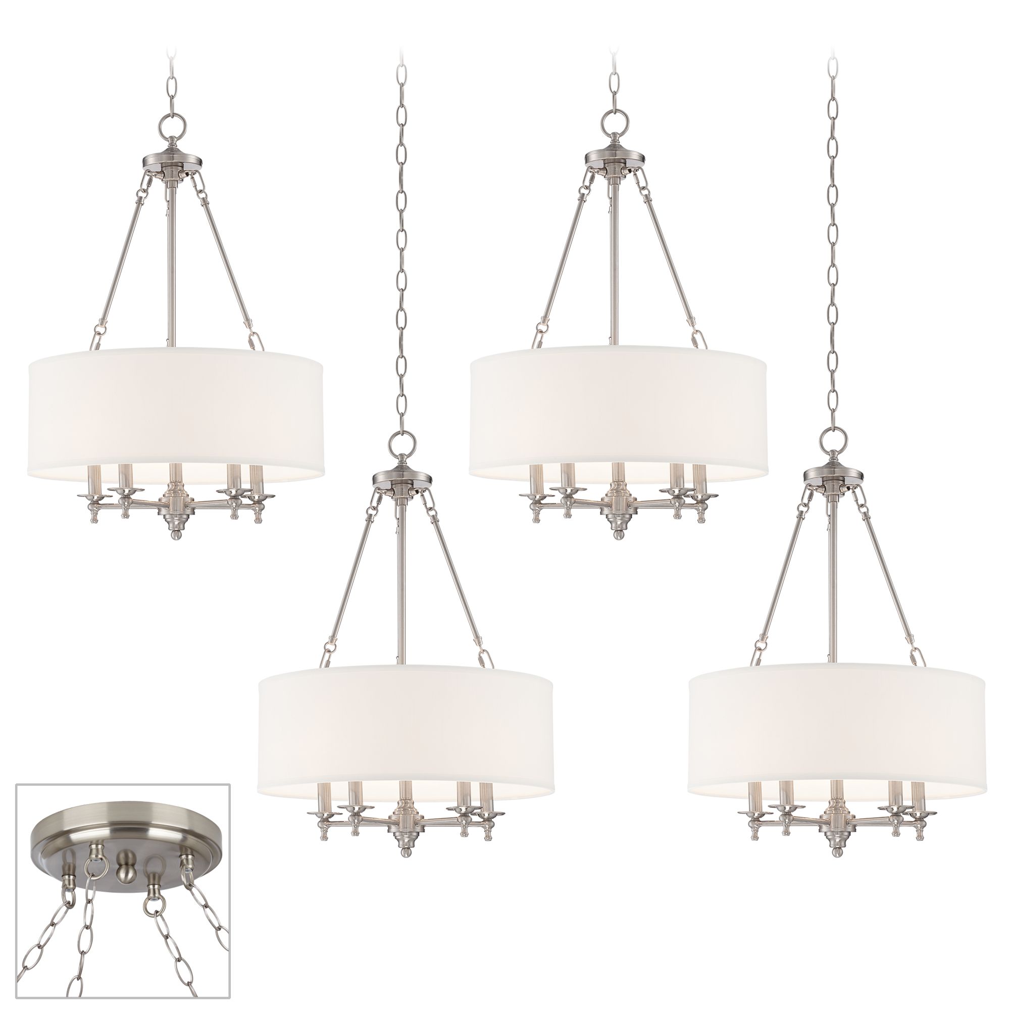 Possini Euro Kinney Brushed Nickel 4-Light Swag Chandelier