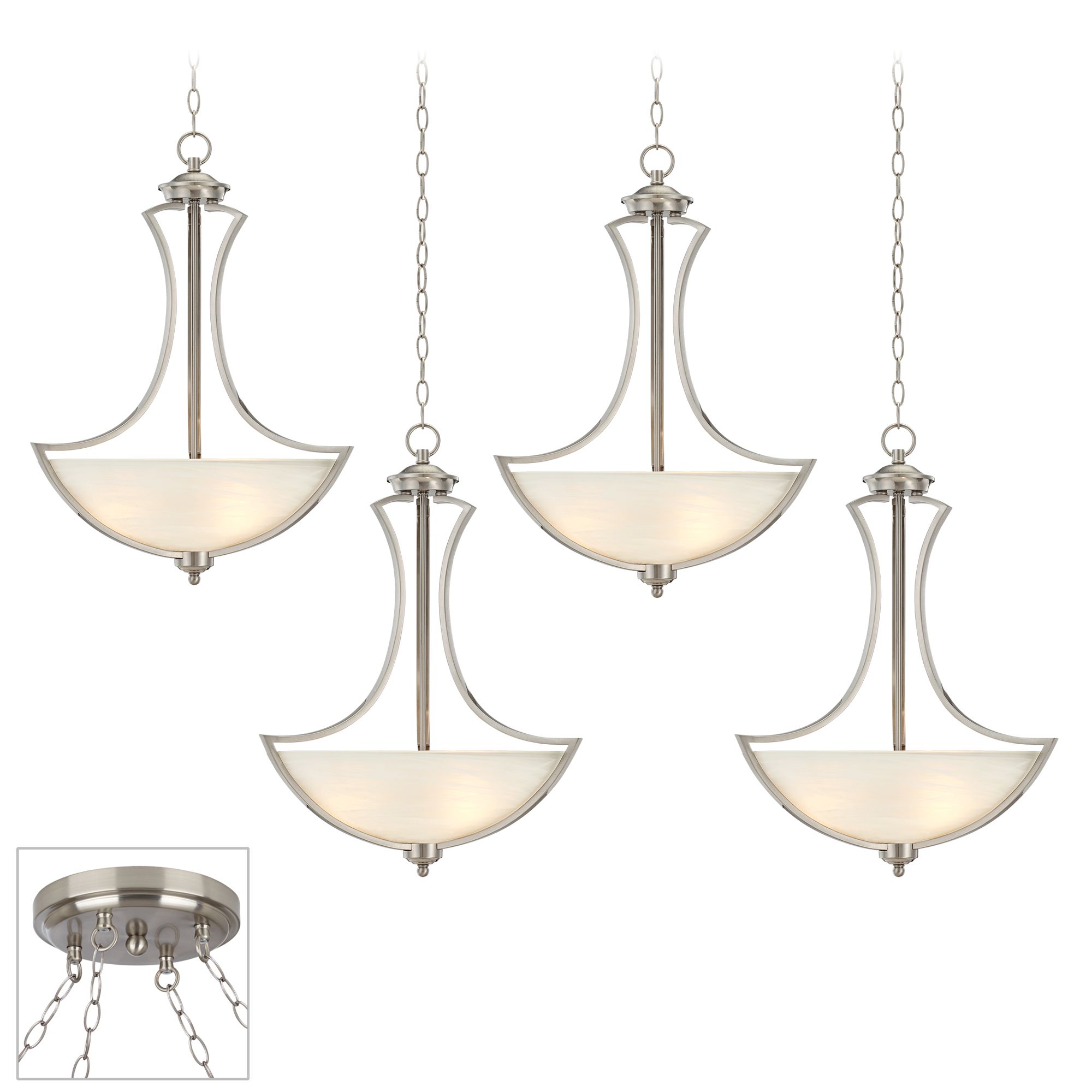 Possini Euro Milbury Brushed Nickel 4-Light Swag Chandelier