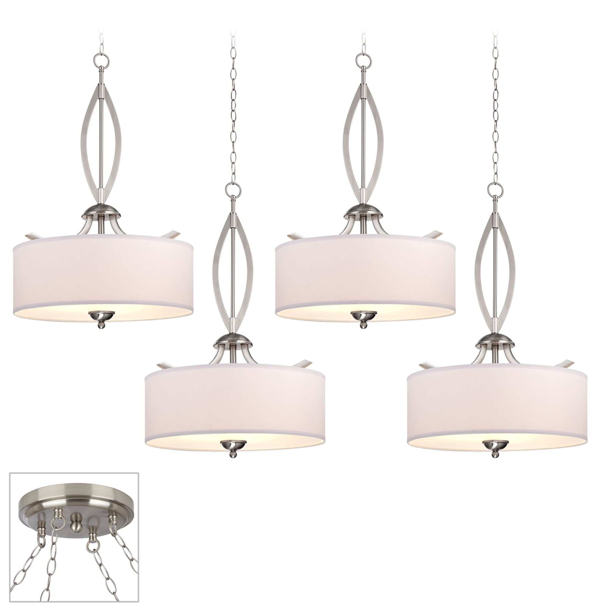 Possini Euro Azle Brushed Nickel 4-Light Swag Chandelier