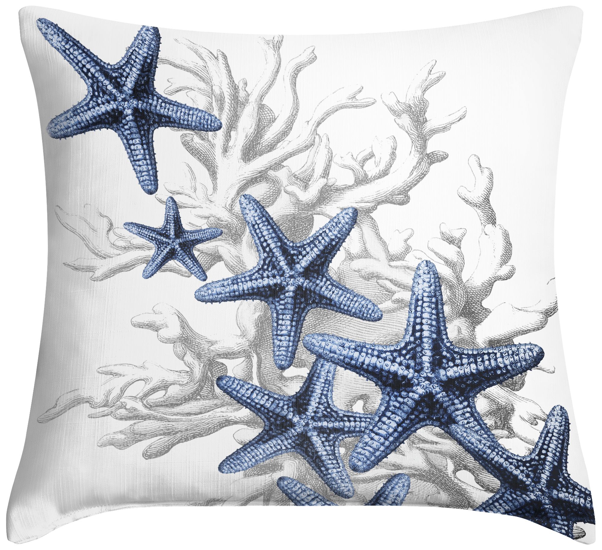 Blue Starfish 18 Square Throw Pillow 30n65 Lamps Plus