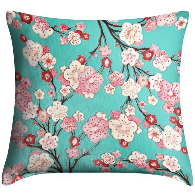 Cherry Blossoms 18 Square Throw Pillow 30n79 Lamps Plus 