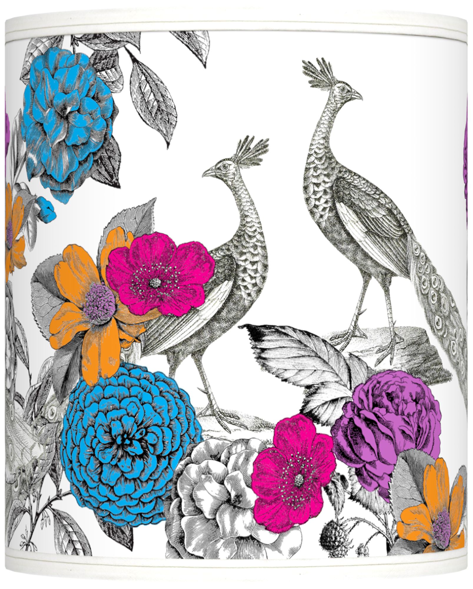 Peacocks in the Garden Giclee Shade 10x10x12 (Spider)