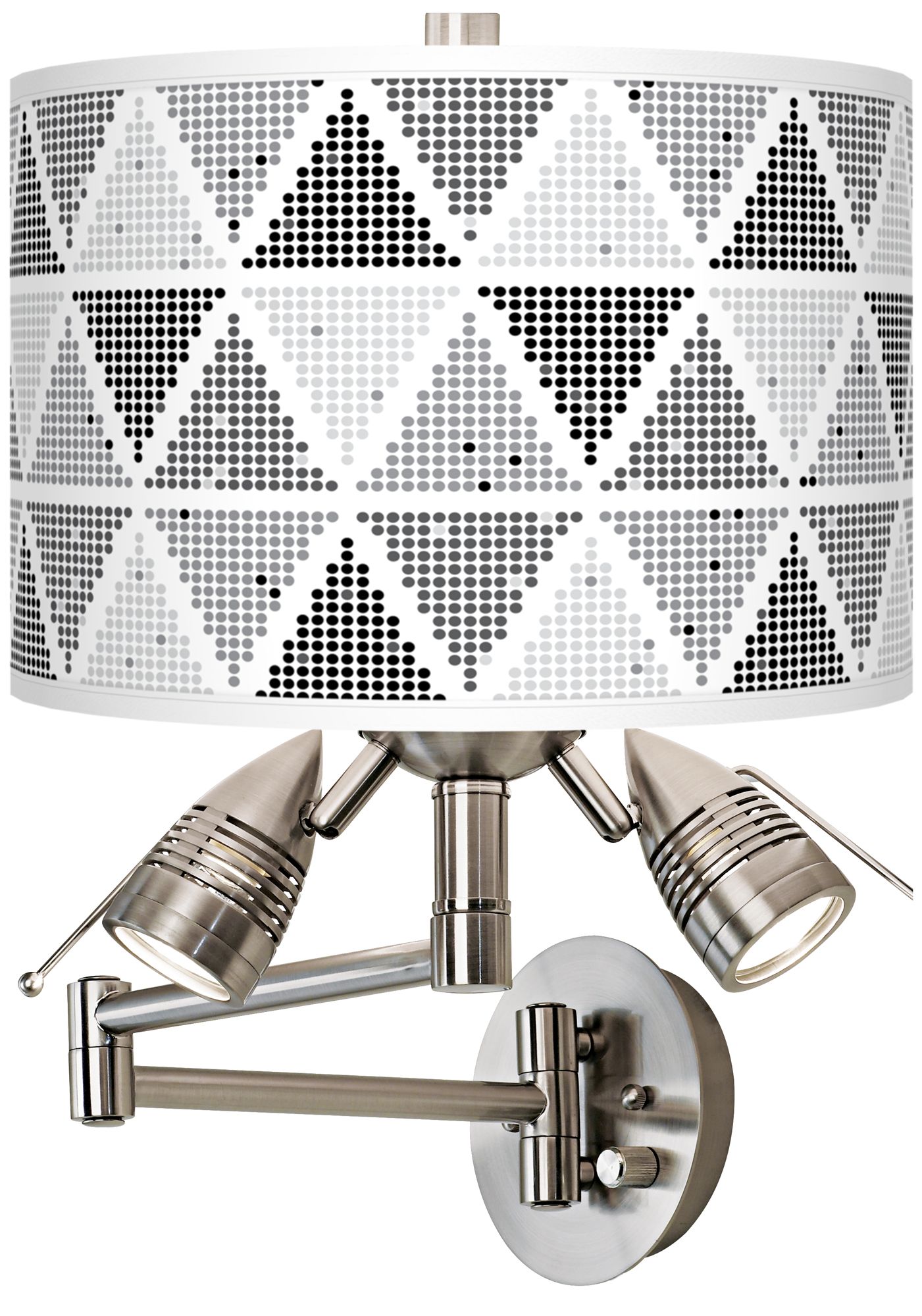 Pointillism Giclee Plug-In Swing Arm Wall Lamp