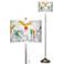 Macaw Jungle Brushed Nickel Pull Chain Floor Lamp