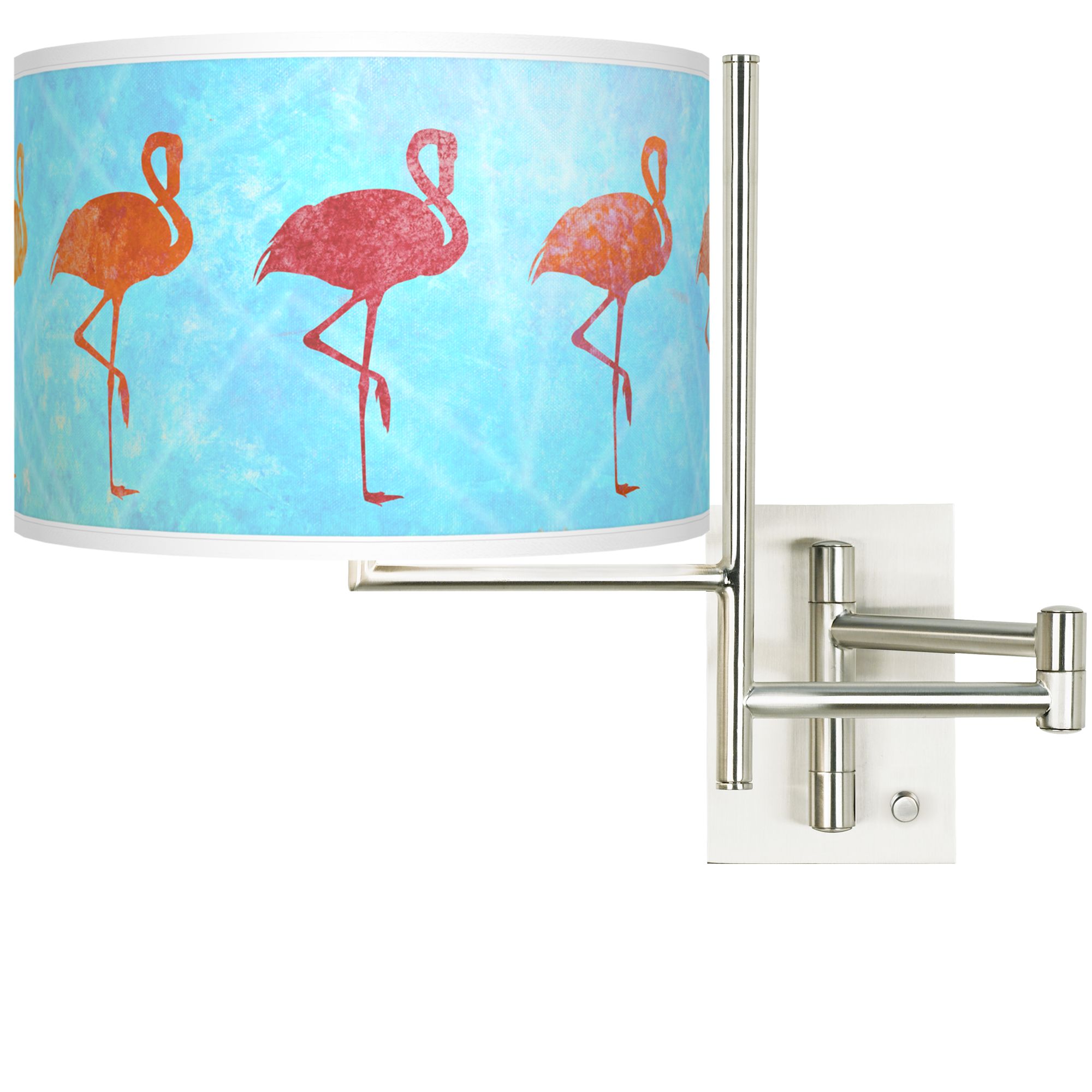 Tempo Flamingo Shade Plug-in Swing Arm Wall Lamp