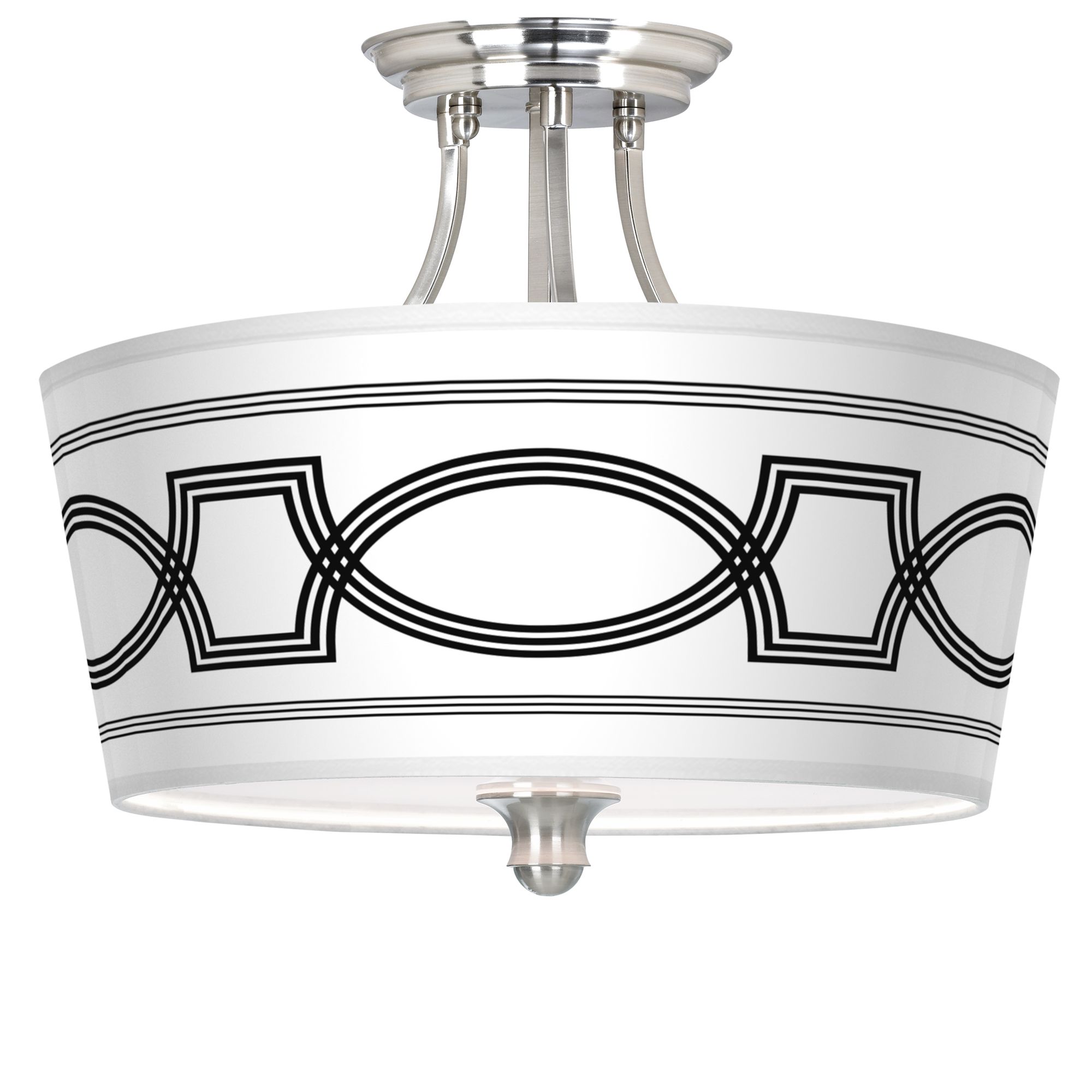 Concave Tapered Drum Giclee Ceiling Light