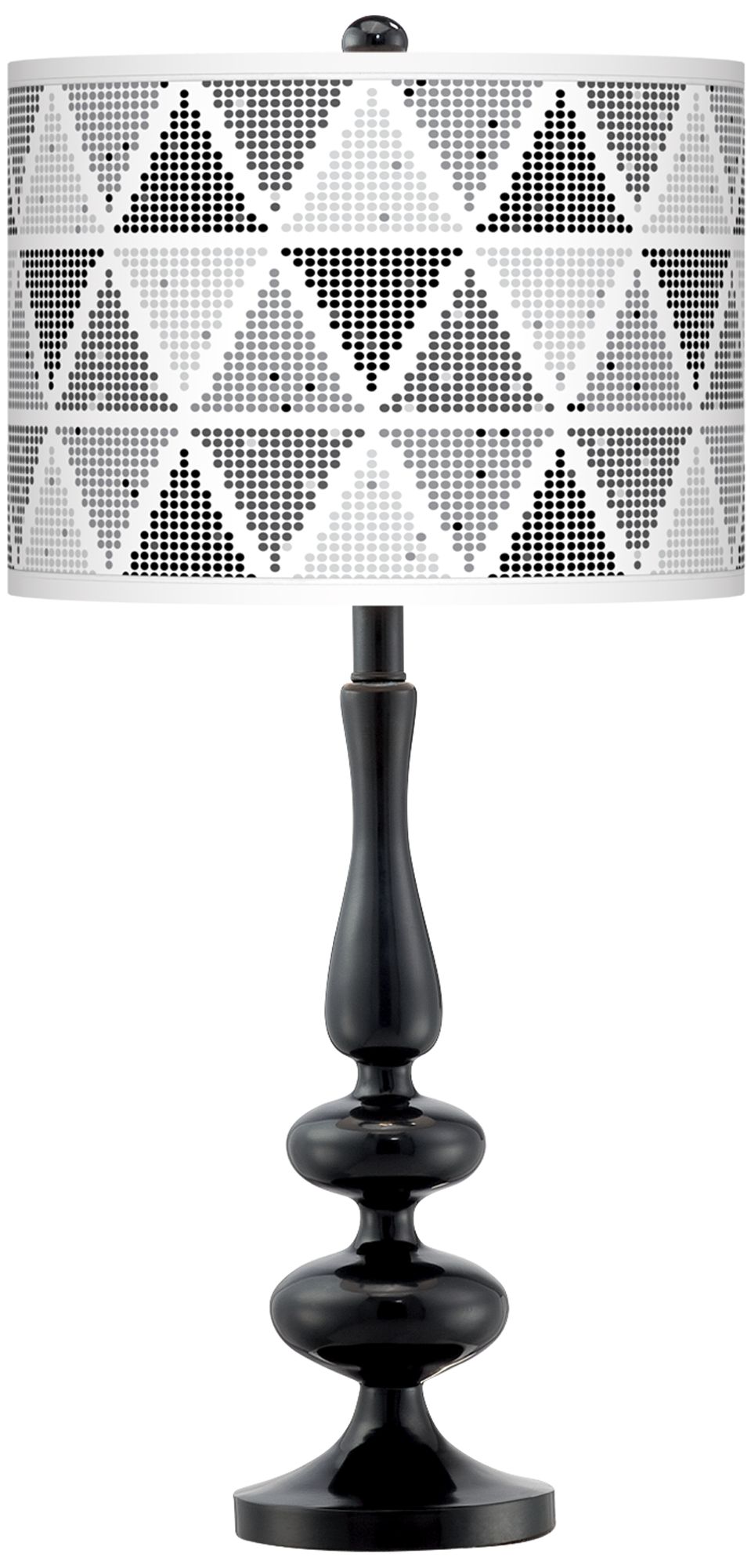 Pointillism Giclee Paley Black Table Lamp