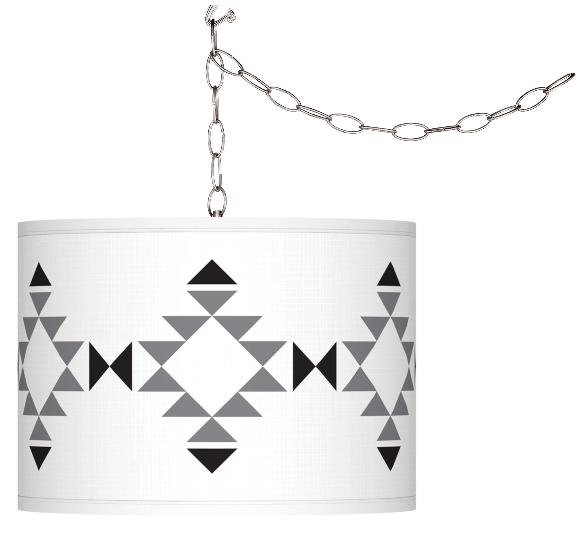 Desert Grayscale Giclee Glow Plug-In Swag Pendant